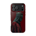 Medieval Crowned Knight Phone Case | Dark Red Armor Illustration