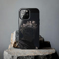 Dark Crowned Knight phone case | Gothic armor, floral wreath, moody aesthetic