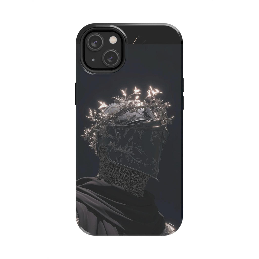 Dark Crowned Knight phone case | Gothic armor, floral wreath, moody aesthetic
