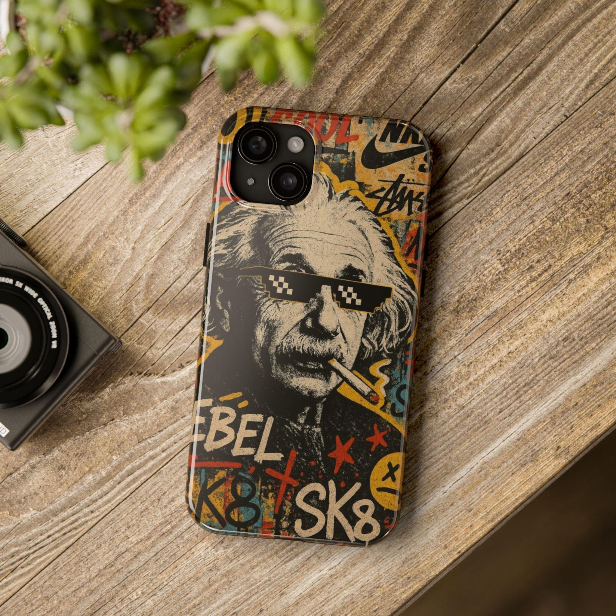 Graffiti Genius Illustration Phone Case | Street Art Scientist Design