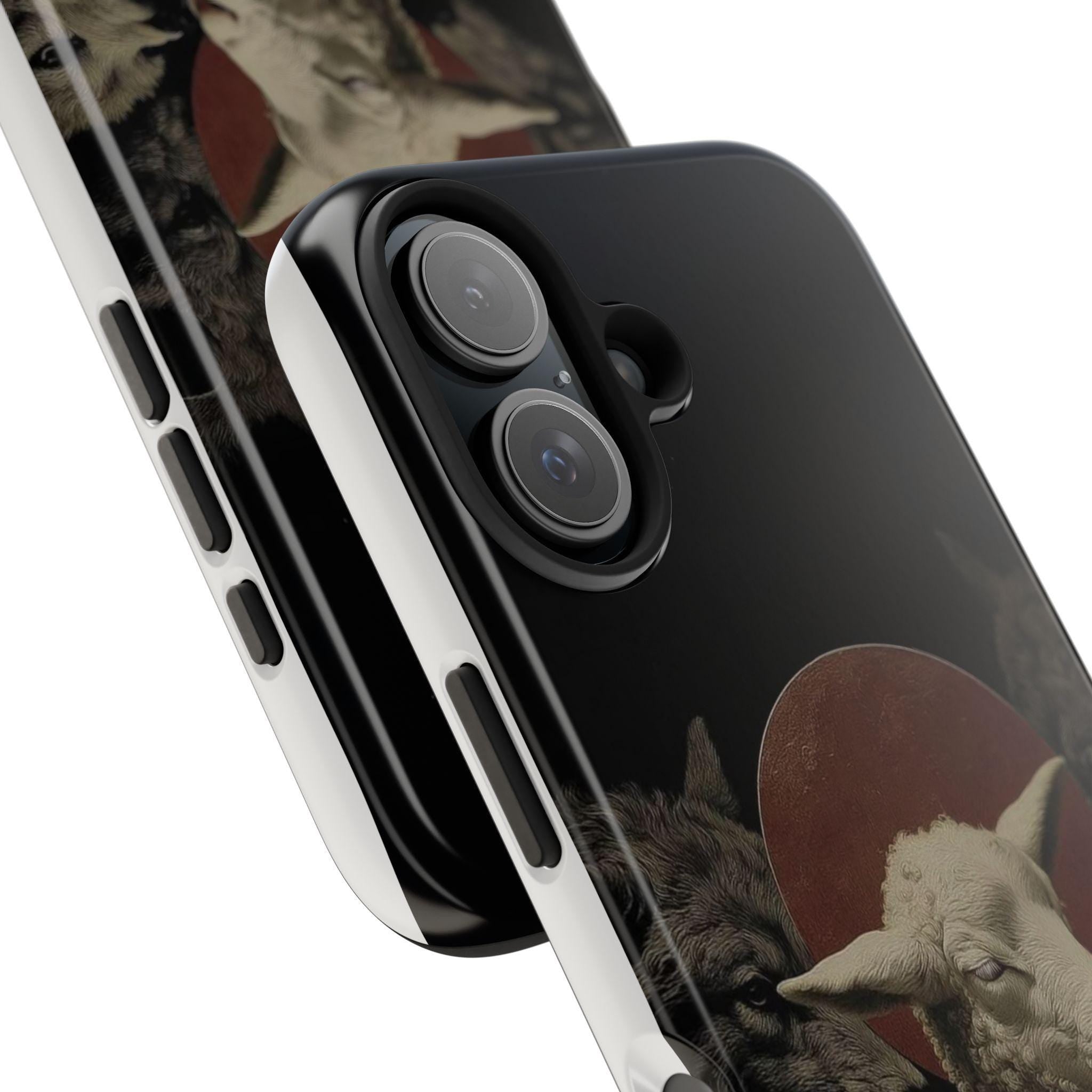 Lamb Among Wolves phone case | dark surreal animal artwork