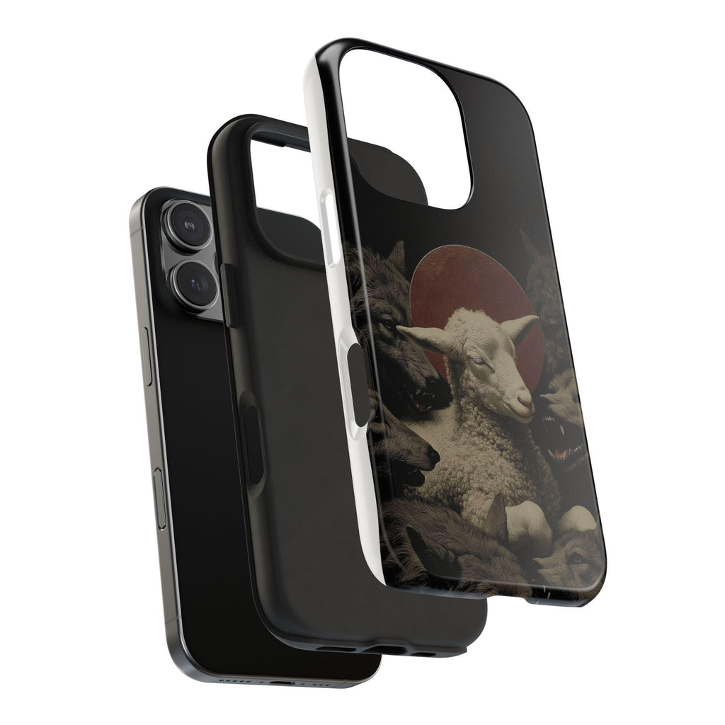 Lamb Among Wolves phone case | dark surreal animal artwork