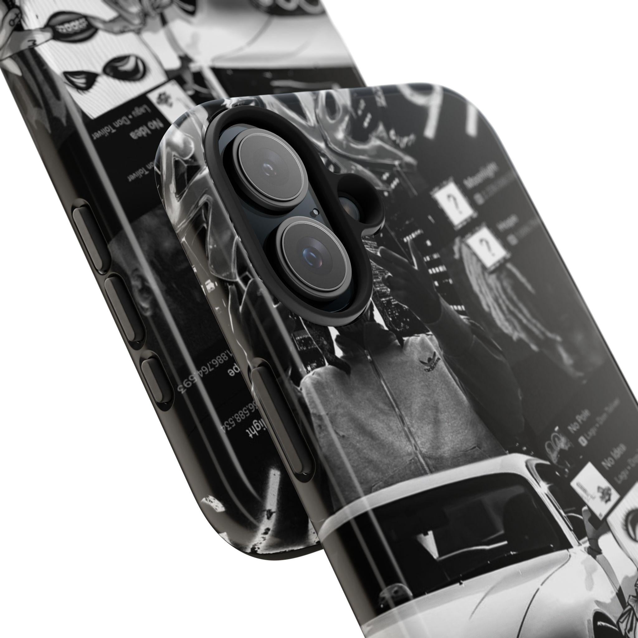 Black White Collage phone case | Car Graffiti Sticker Art