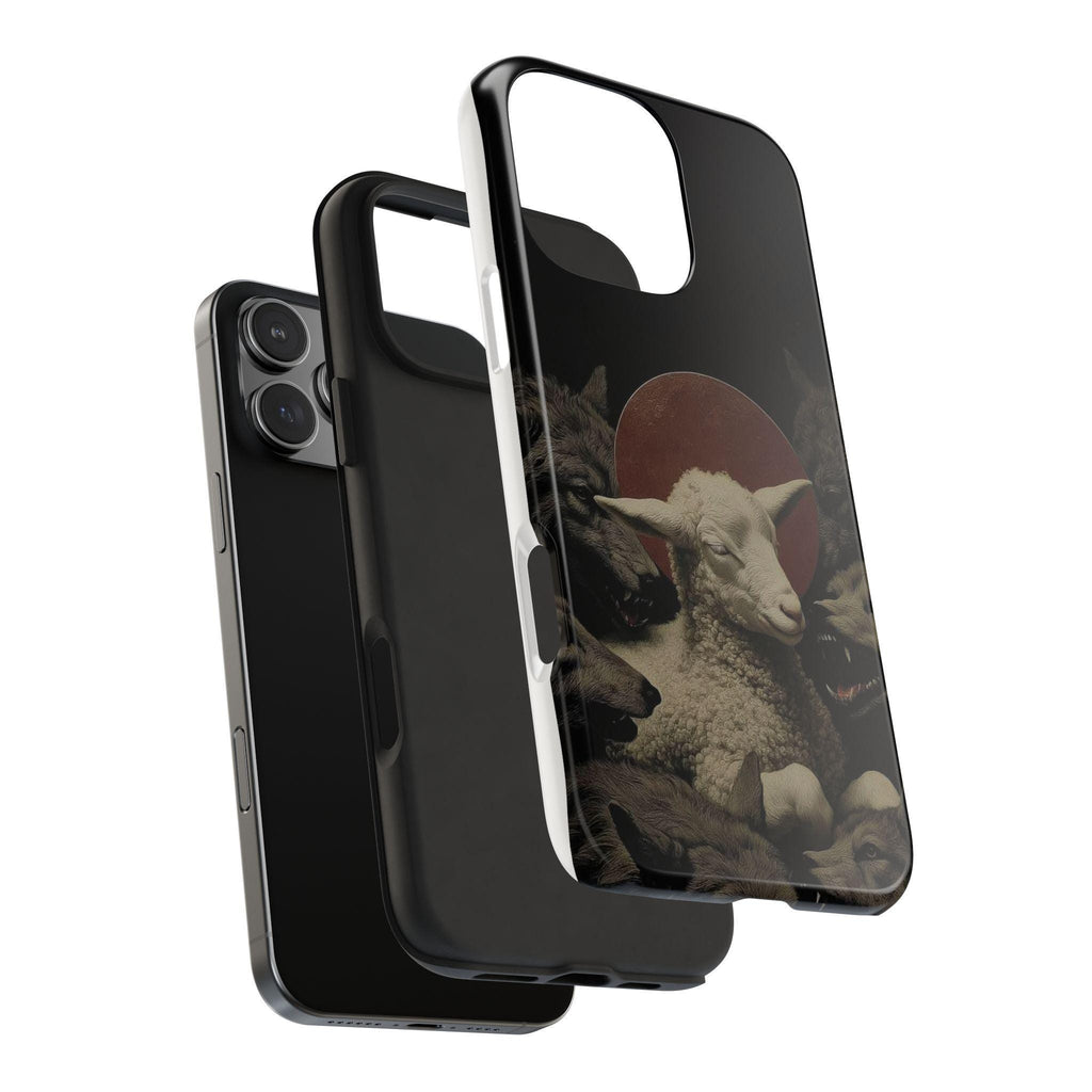 Lamb Among Wolves phone case | dark surreal animal artwork
