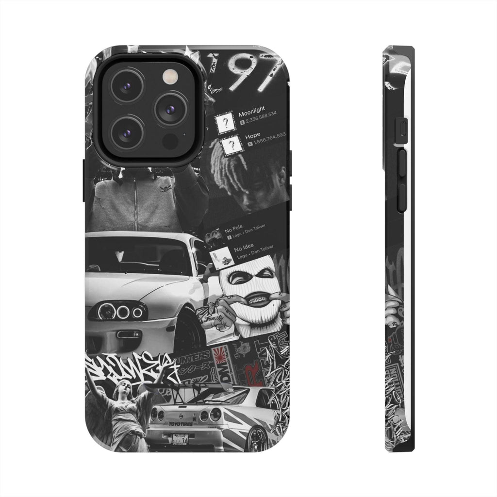Black White Collage phone case | Car Graffiti Sticker Art