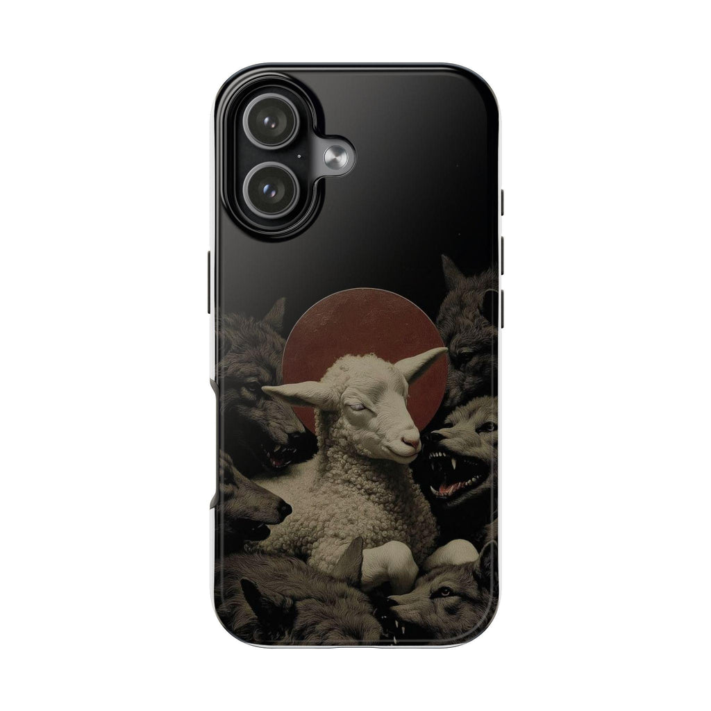 Lamb Among Wolves phone case | dark surreal animal artwork
