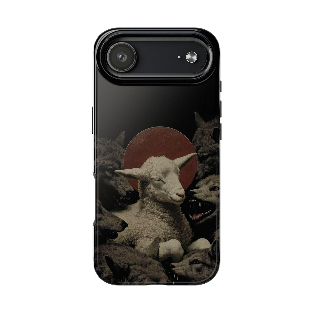 Lamb Among Wolves phone case | dark surreal animal artwork