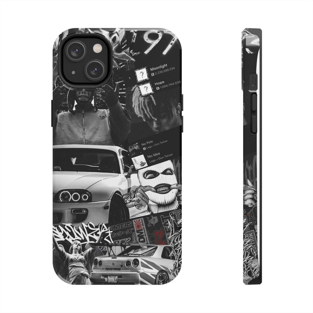 Black White Collage phone case | Car Graffiti Sticker Art