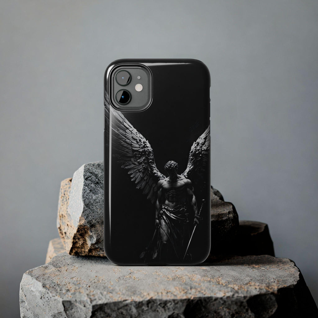 Dark Fallen Angel Phone Case | Tough Phone Case, Gothic Winged Statue