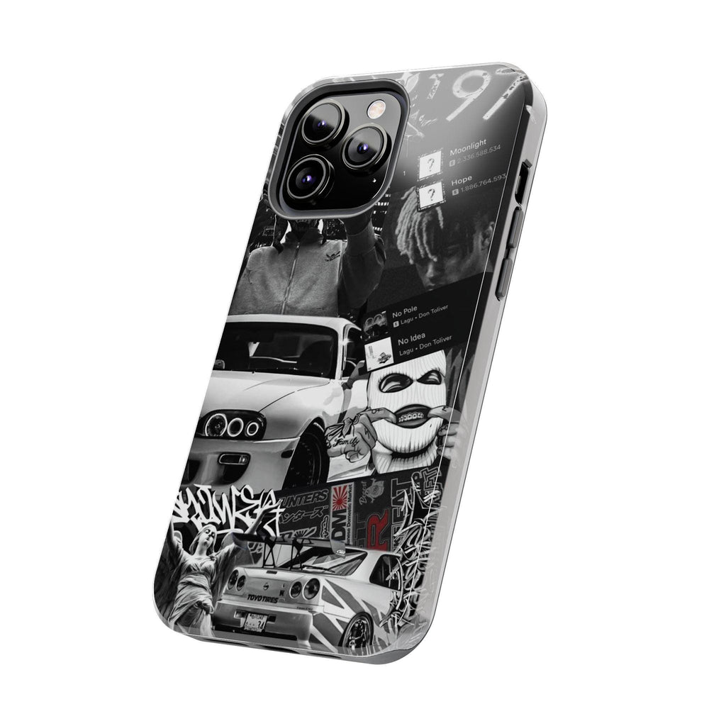 Black White Collage phone case | Car Graffiti Sticker Art