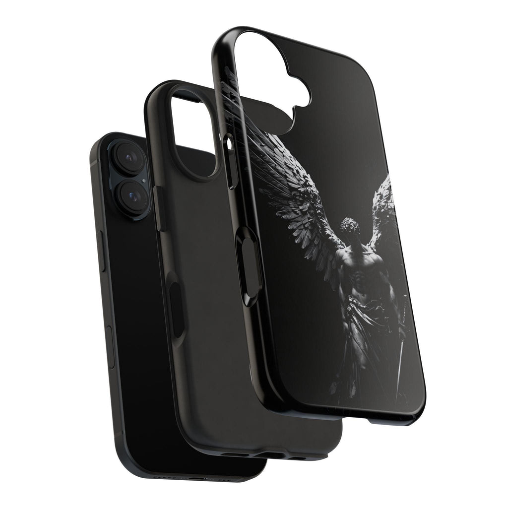 Dark Fallen Angel Phone Case | Tough Phone Case, Gothic Winged Statue