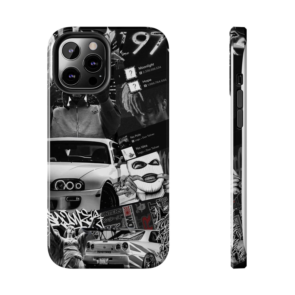 Black White Collage phone case | Car Graffiti Sticker Art