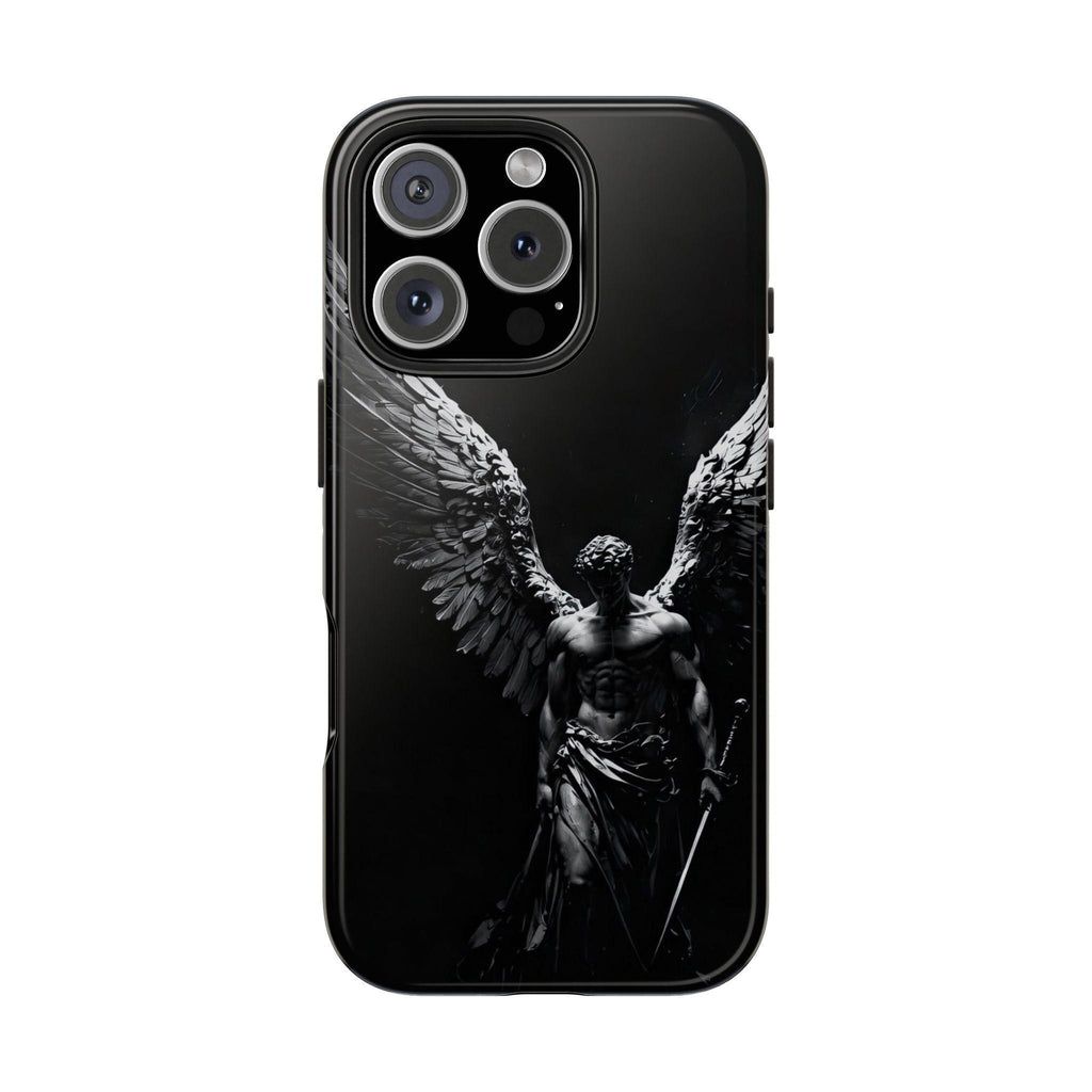Dark Fallen Angel Phone Case | Tough Phone Case, Gothic Winged Statue