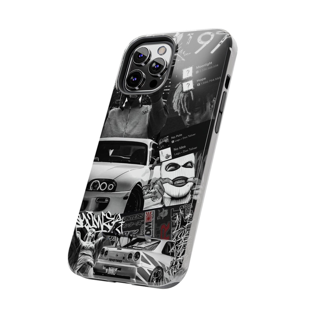 Black White Collage phone case | Car Graffiti Sticker Art