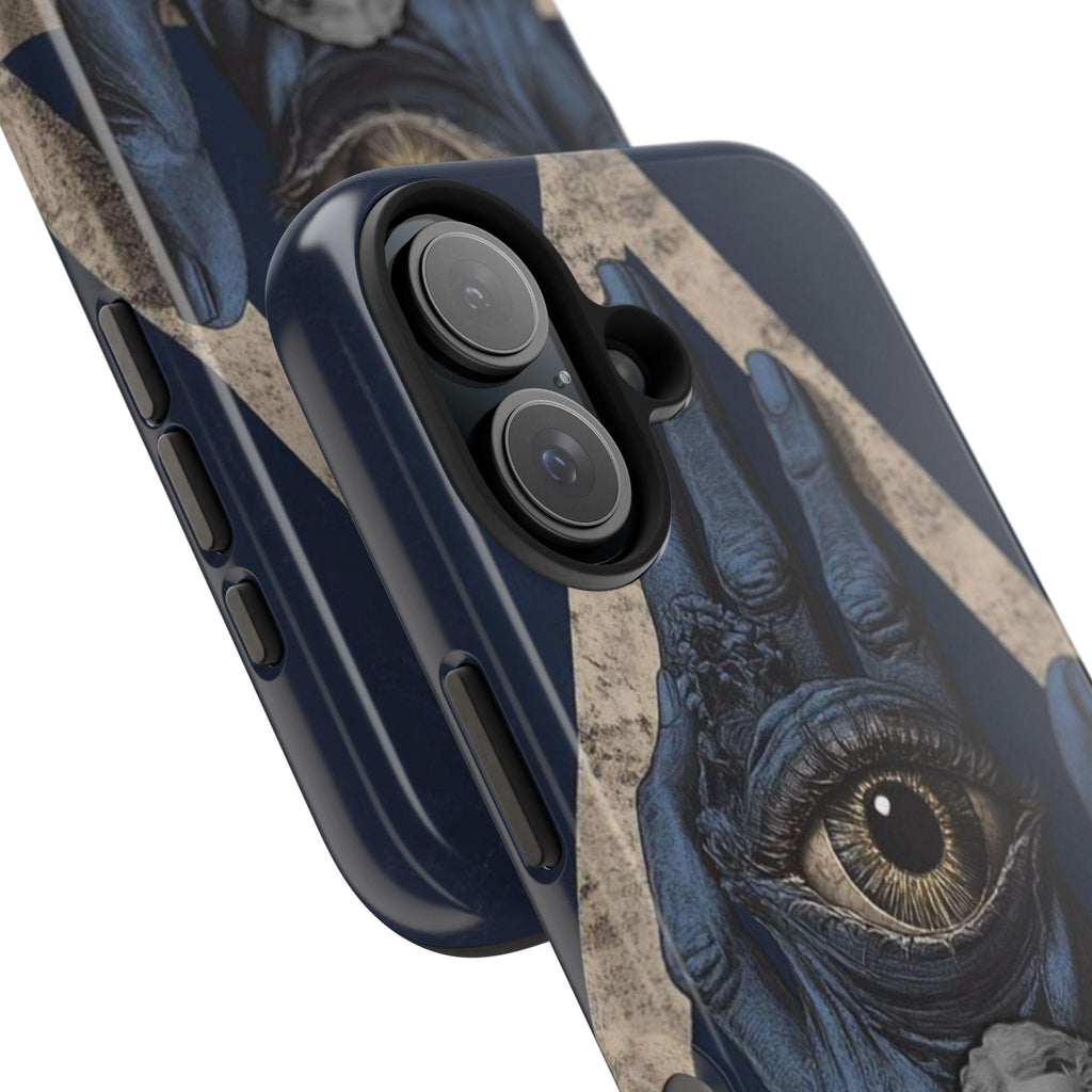 All-Seeing Eye Hand with Bearded Statue Phone Case | Mystical Surreal Art