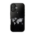 World Map with Airplane Trail Phone Case | Travel Map Tough Phone Case
