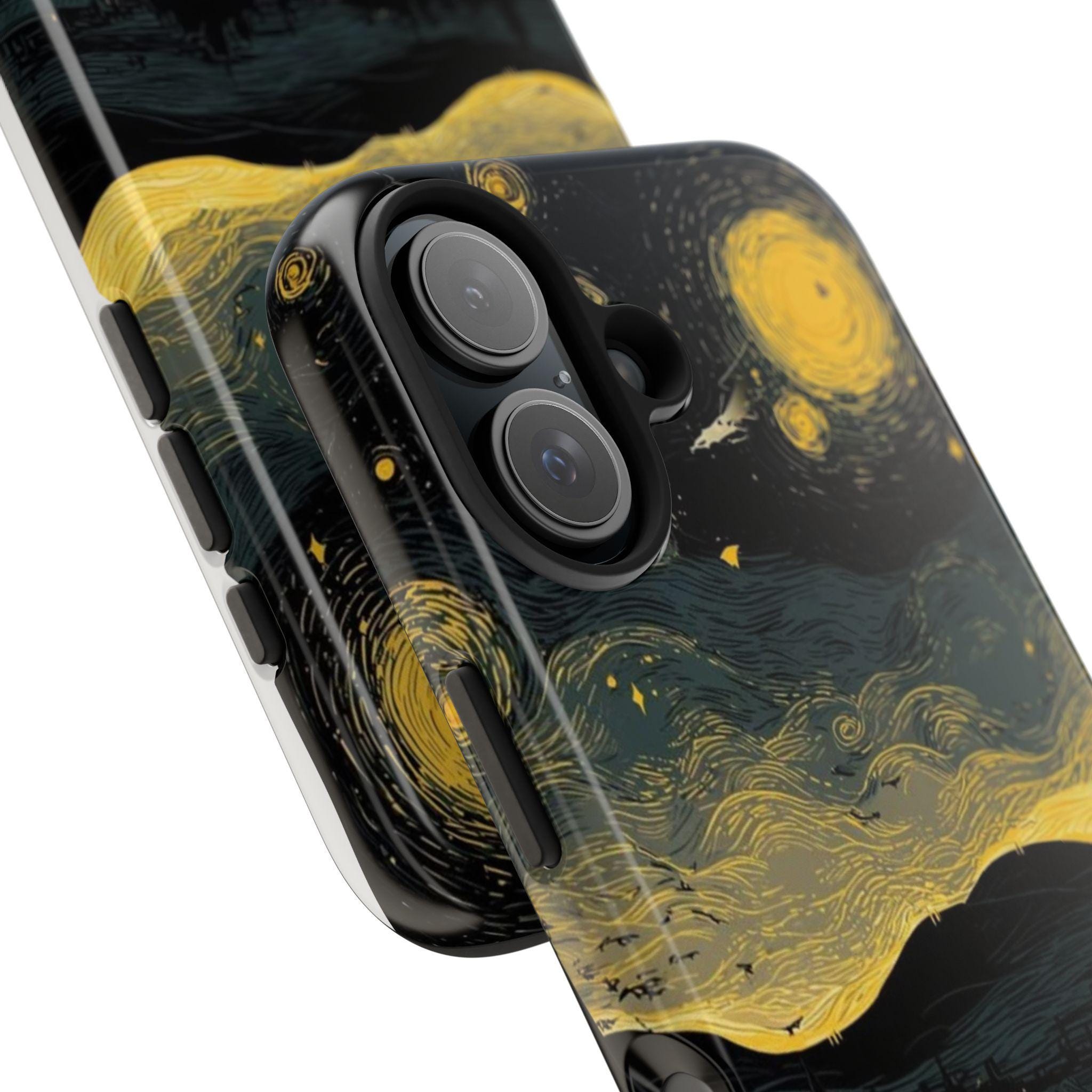 Cat Silhouette Starry Night phone case | Tough Phone Cases