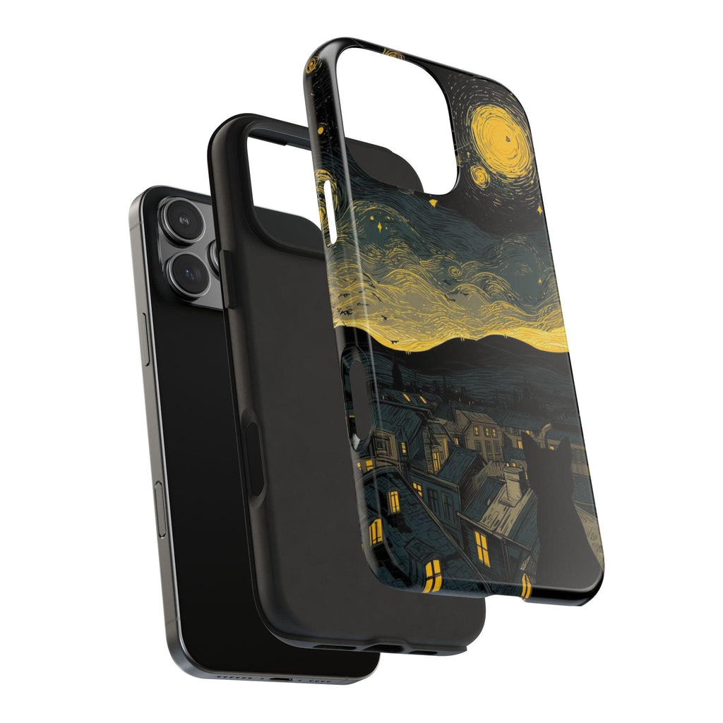 Cat Silhouette Starry Night phone case | Tough Phone Cases