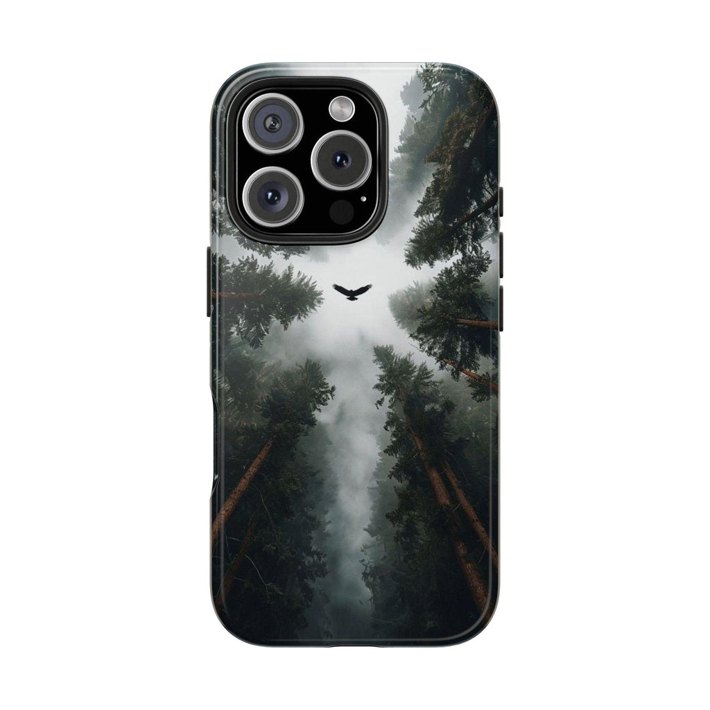 Forest Canopy Raven Phone Case | Misty Trees Nature Landscape