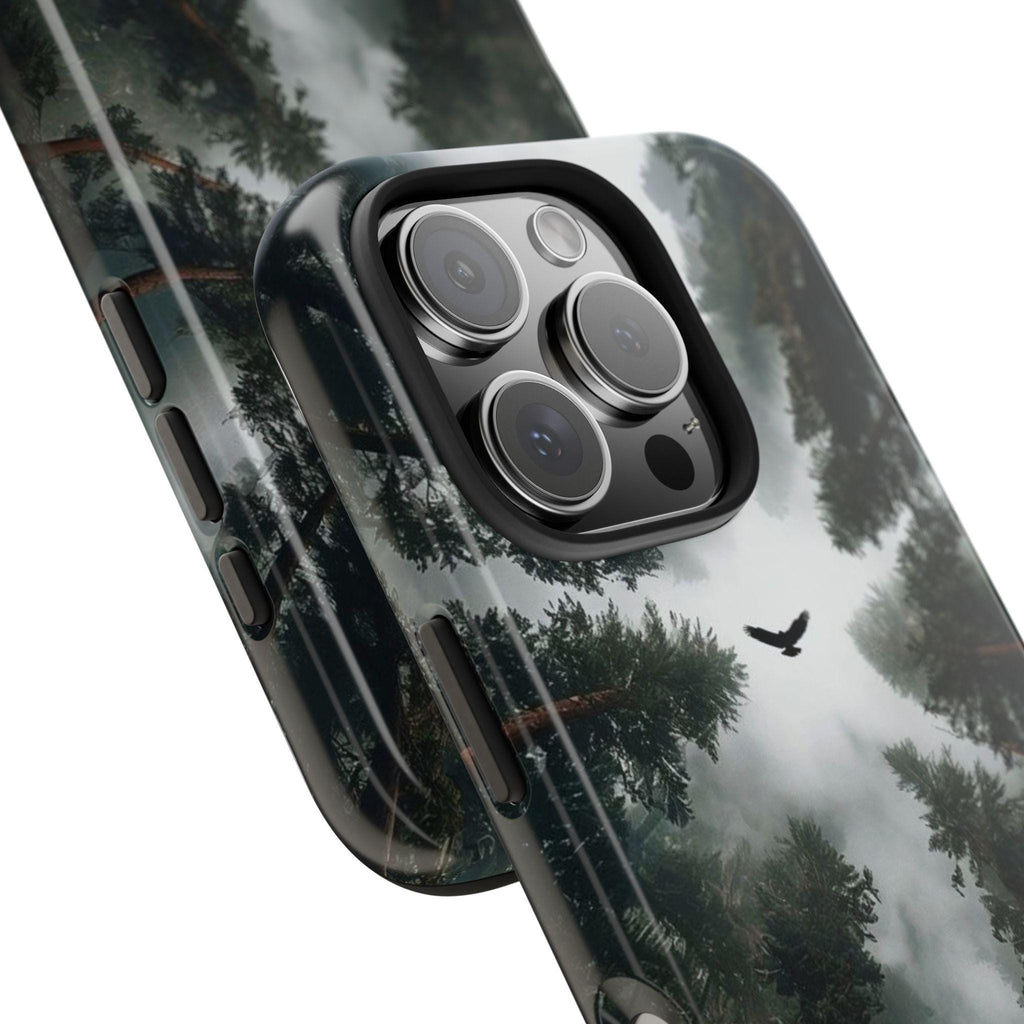 Forest Canopy Raven Phone Case | Misty Trees Nature Landscape