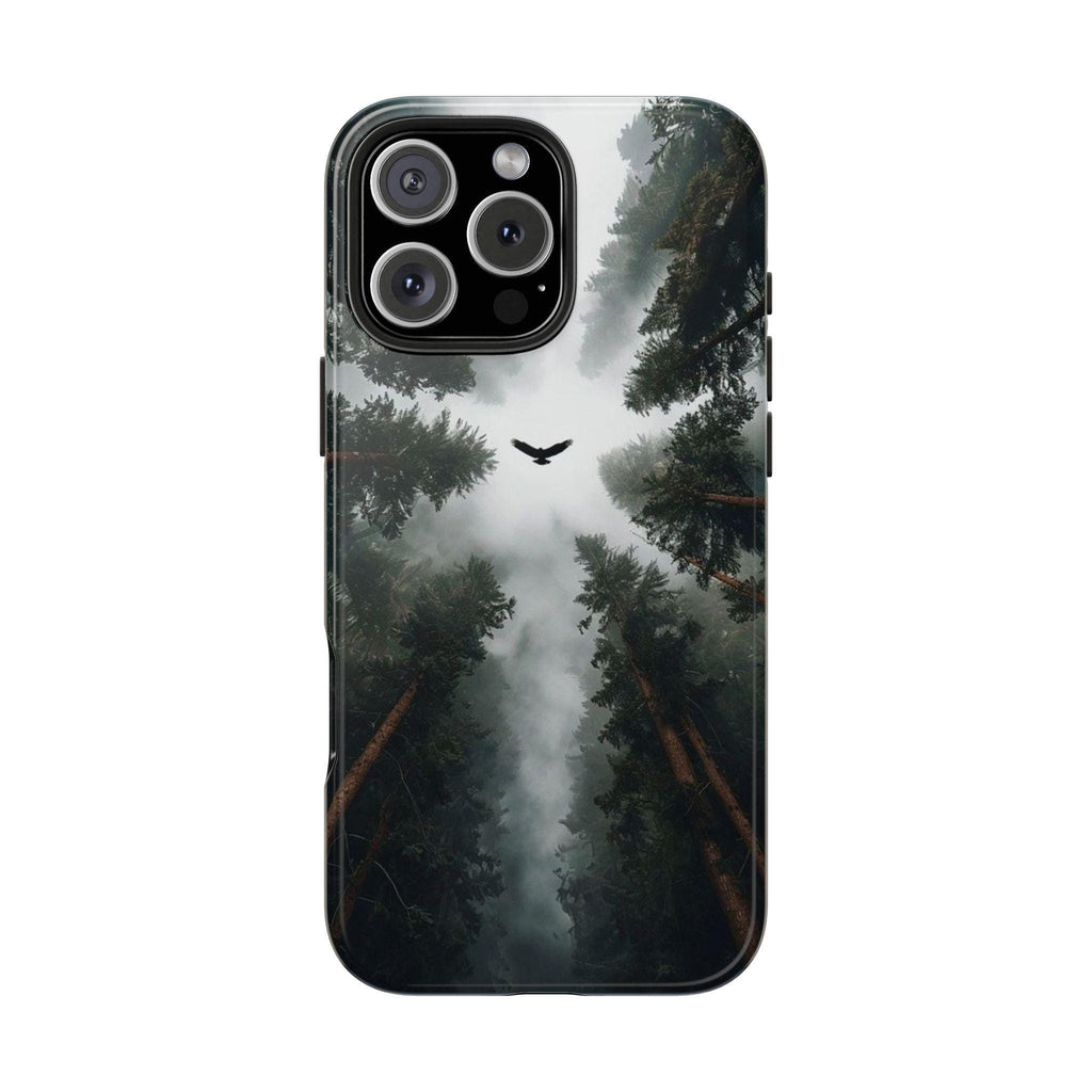 Forest Canopy Raven Phone Case | Misty Trees Nature Landscape