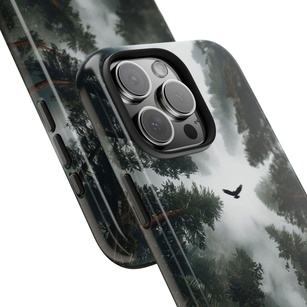 Forest Canopy Raven Phone Case | Misty Trees Nature Landscape