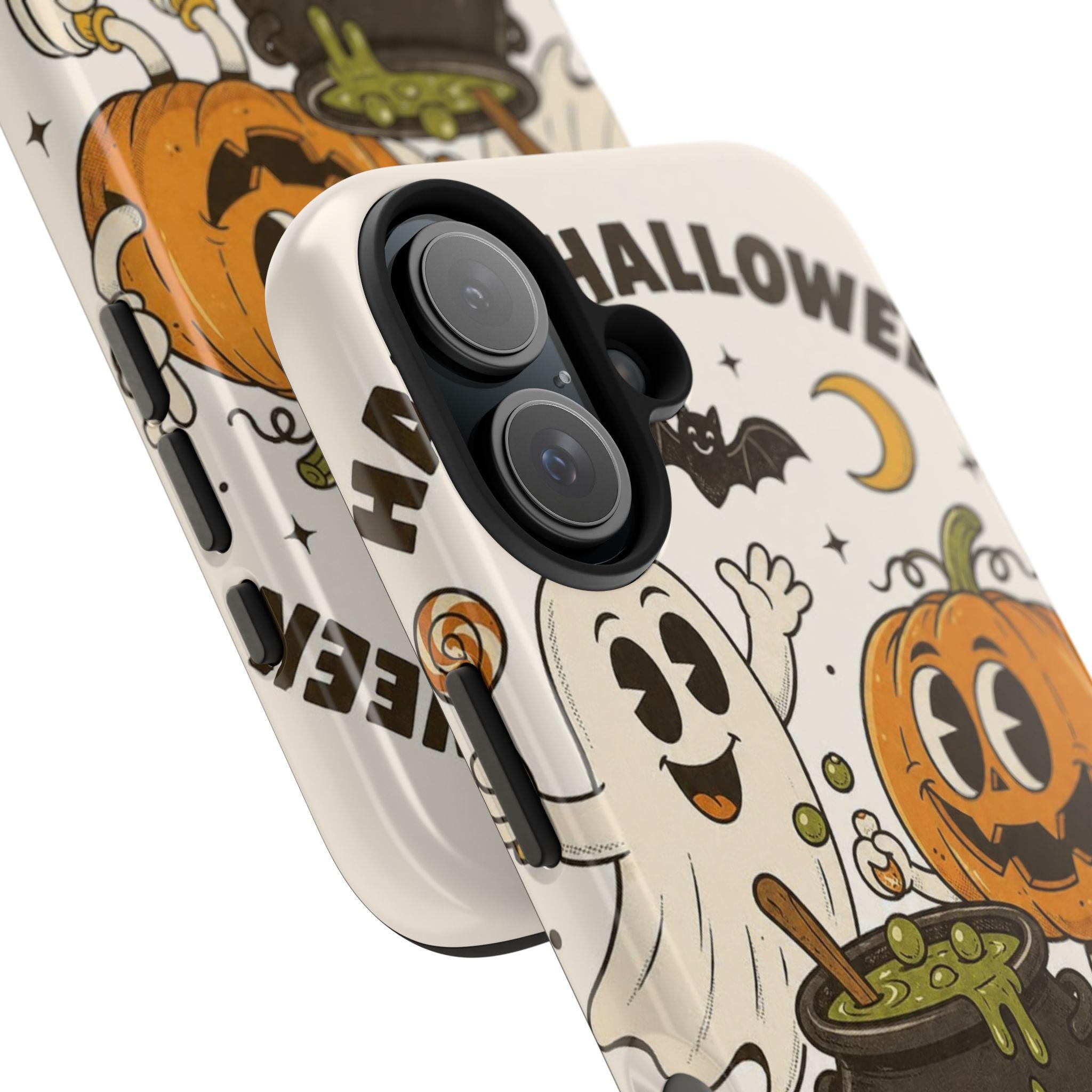 Cute Pumpkin and Ghost Halloween Phone Case | Tough Phone Cases