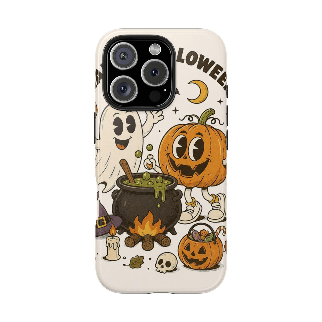 Cute Pumpkin and Ghost Halloween Phone Case | Tough Phone Cases