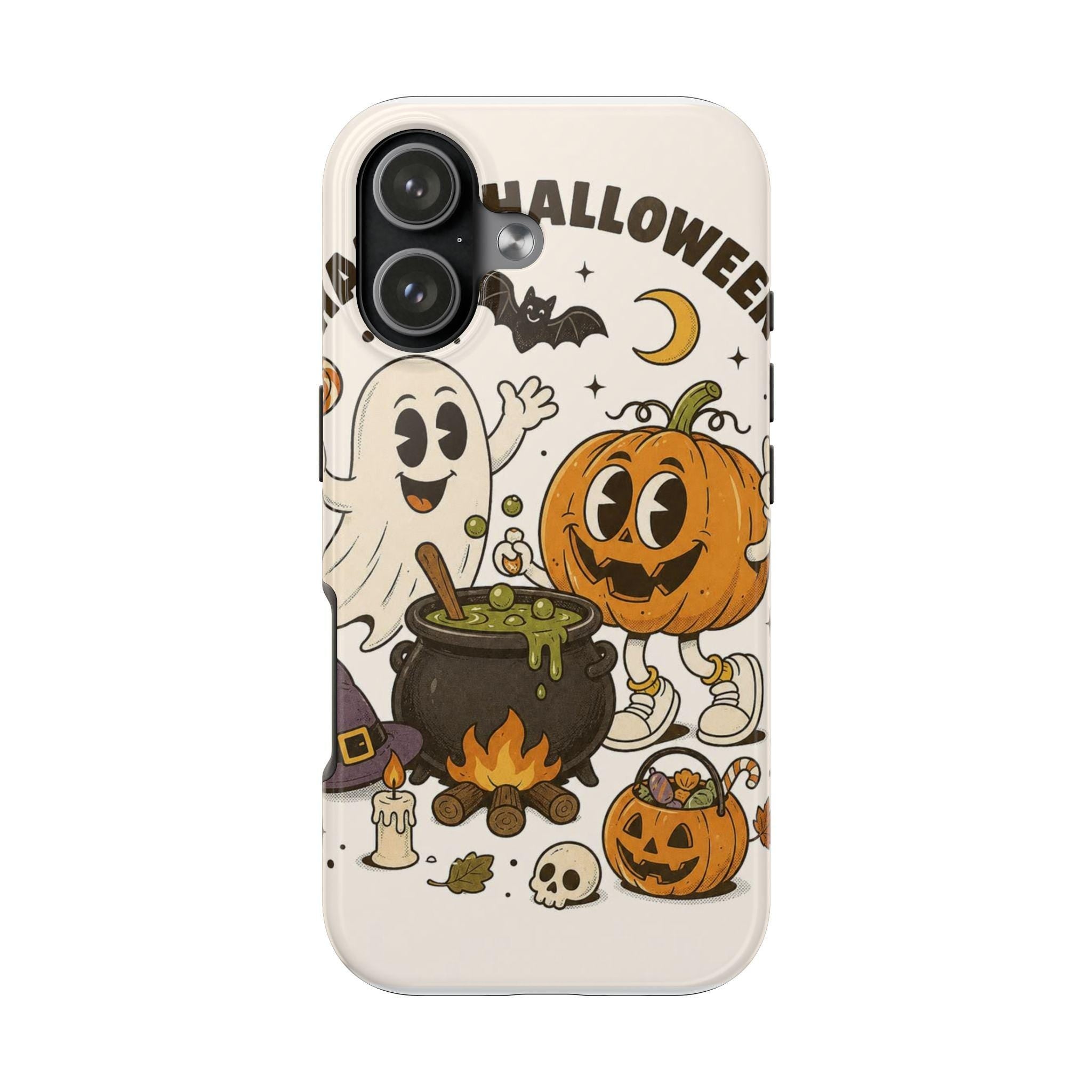 Cute Pumpkin and Ghost Halloween Phone Case | Tough Phone Cases