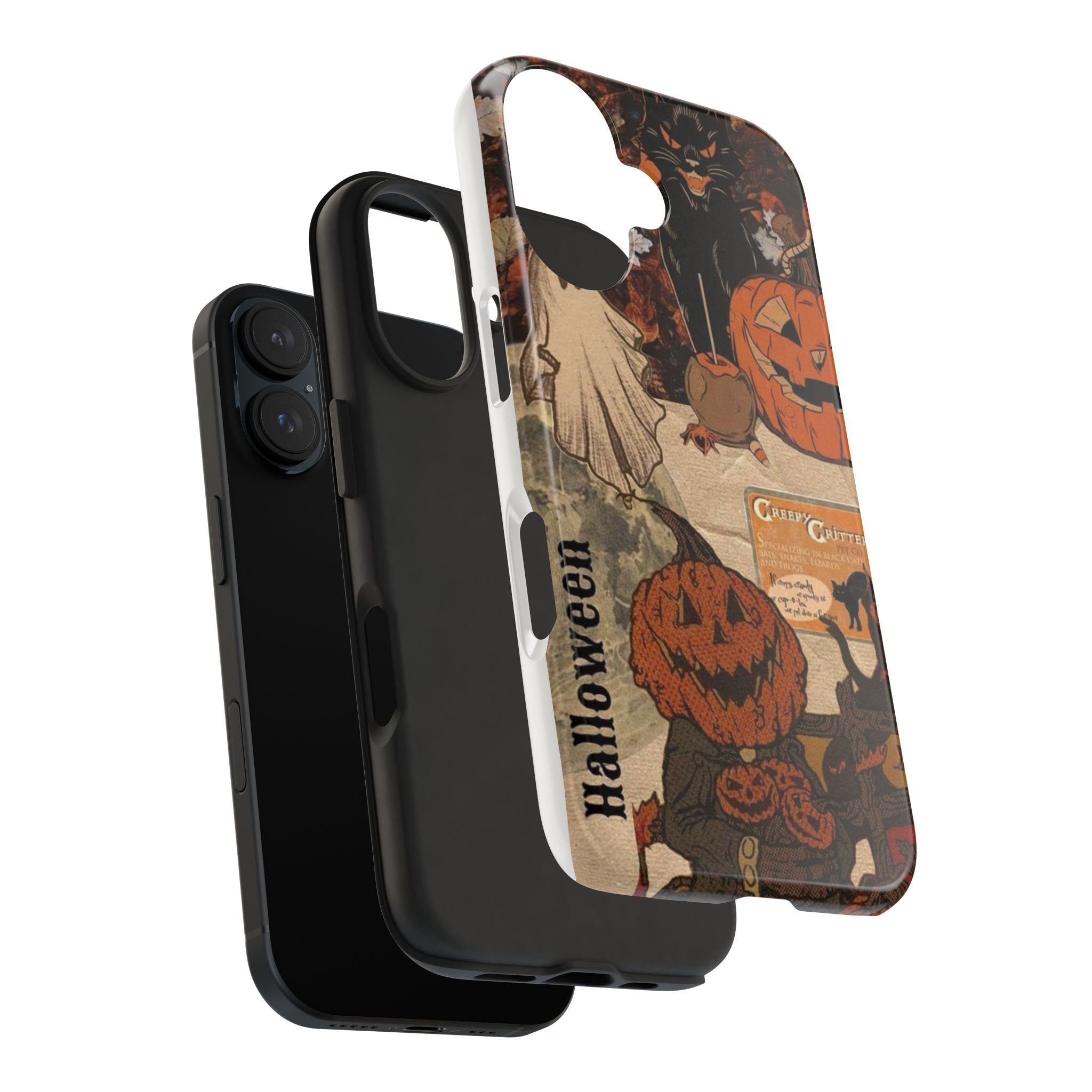 Vintage Halloween Collage Phone Case | Pumpkin Ghost Cat