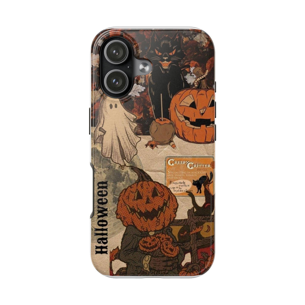 Vintage Halloween Collage Phone Case | Pumpkin Ghost Cat