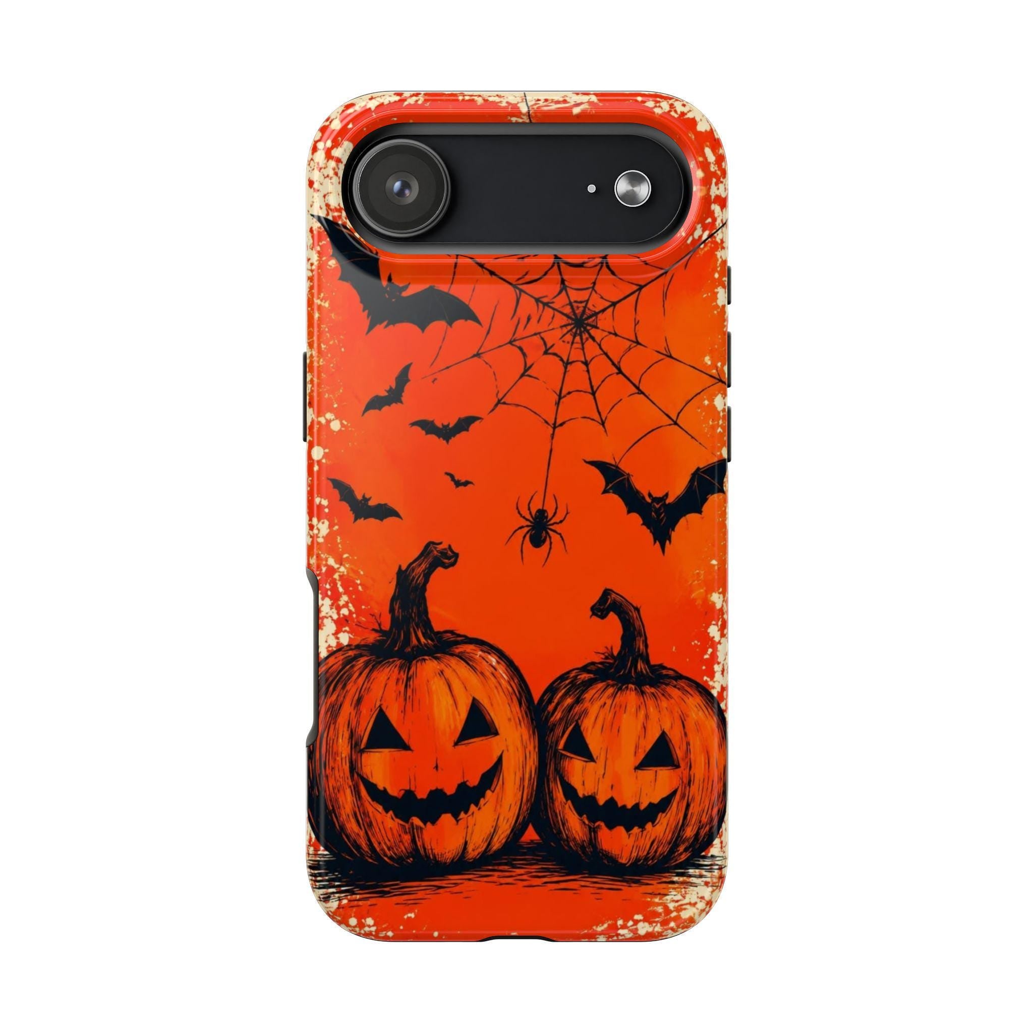 Jack O'Lanterns Halloween Phone Case | Spiderweb Bats Tough Case