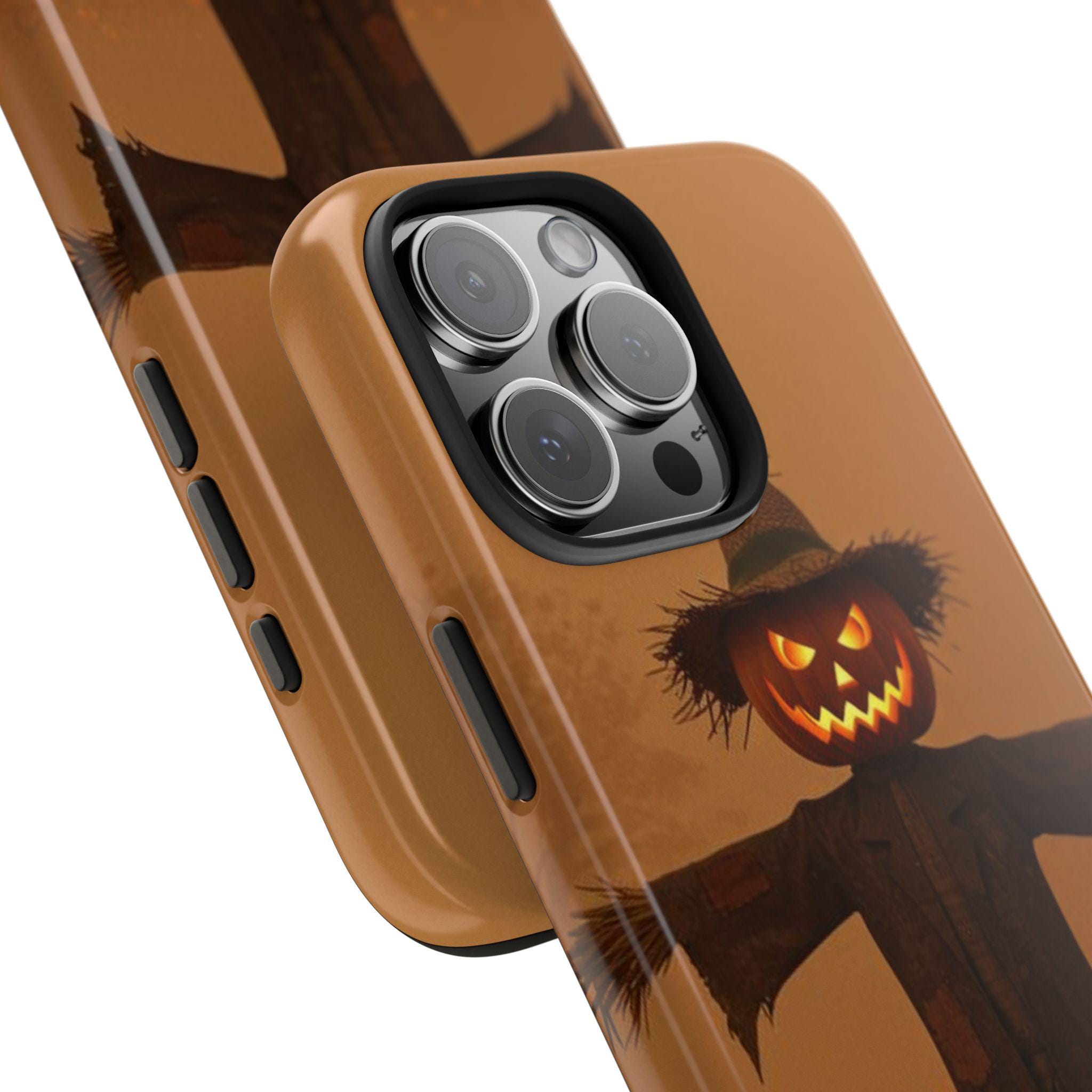 Jack-O'-Lantern Scarecrow Phone Case | Halloween Pumpkin Field Design