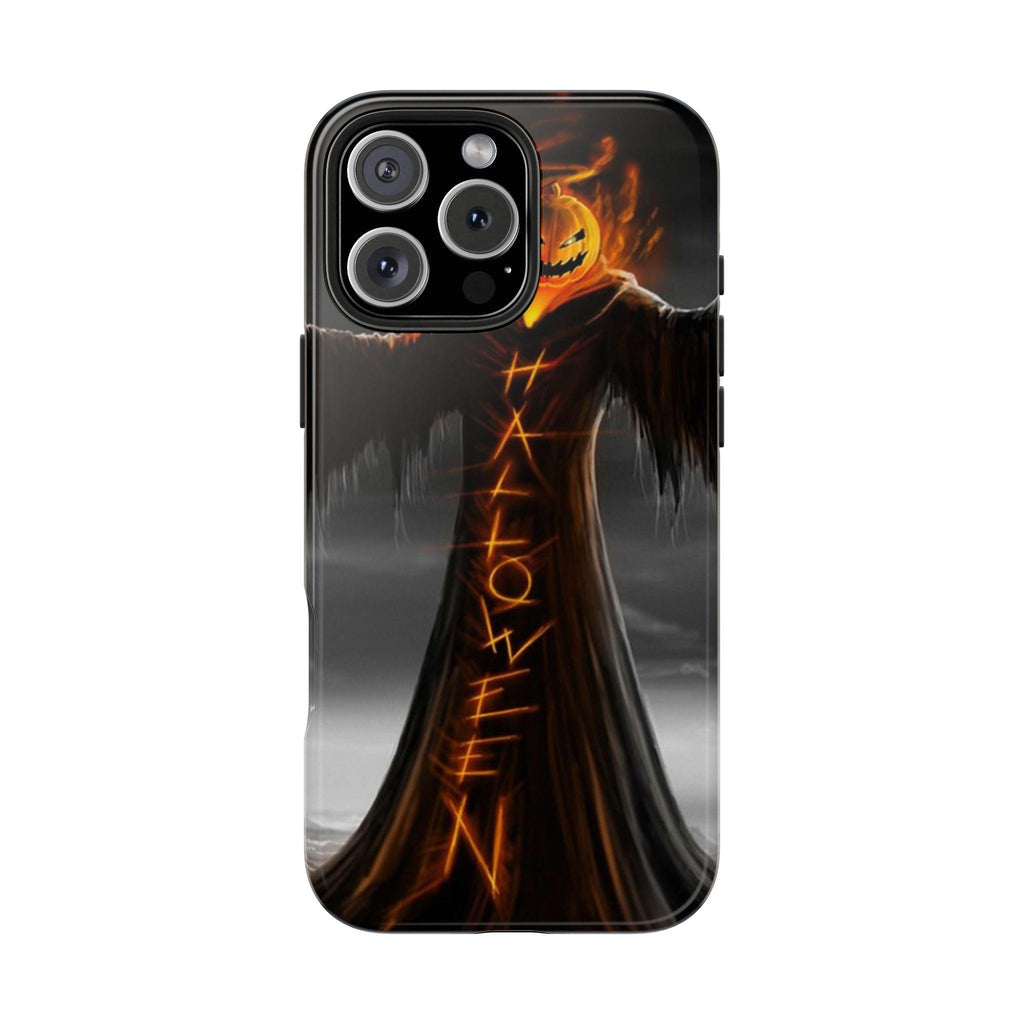 Jack O'Lantern Scarecrow Halloween Tough Phone Case | Spooky Pumpkin Glow