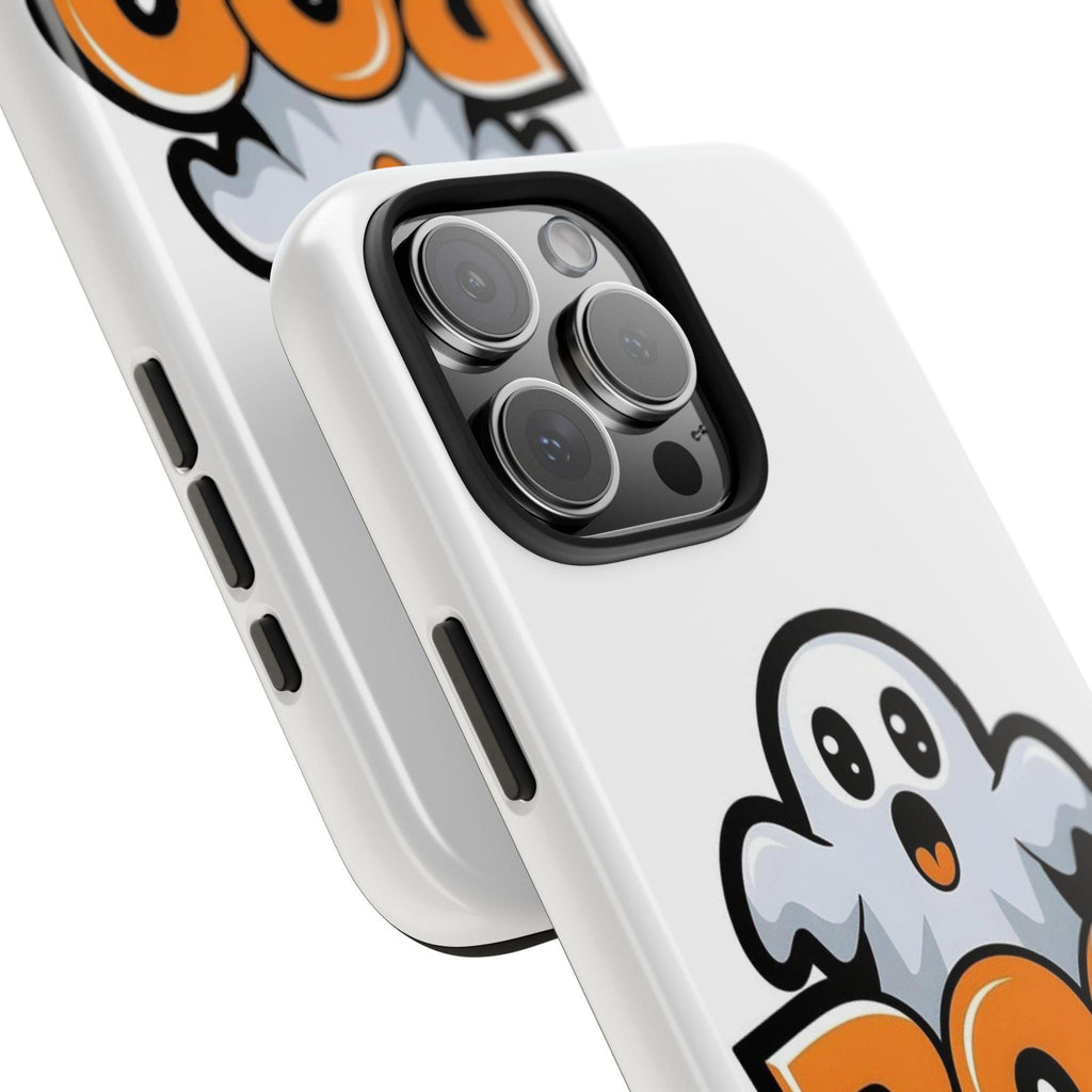Halloween Phone Case with Cartoon Ghost Design, BOO Artwork