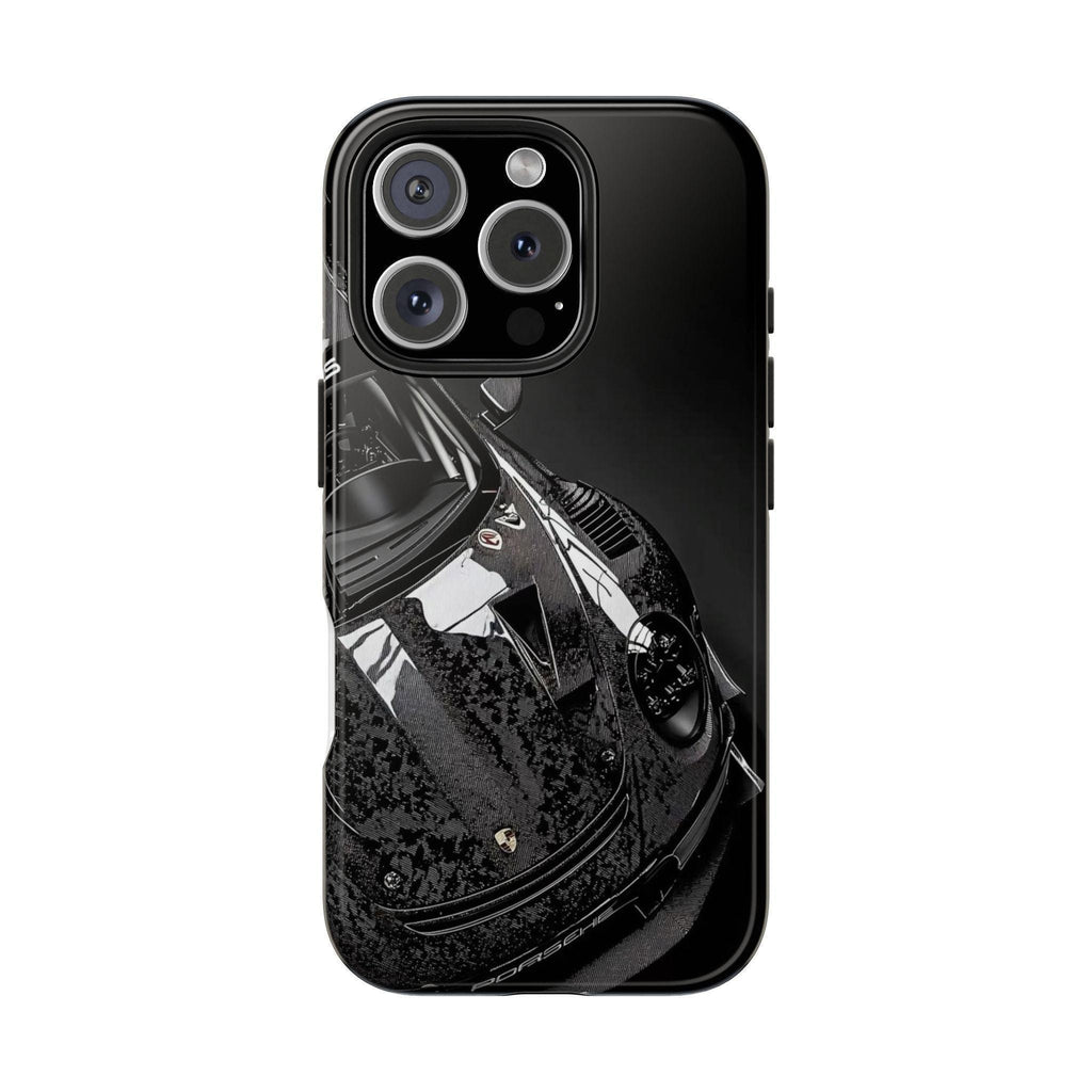 Sports Car Phone Case | Glossy Black Porsche Design for Protection