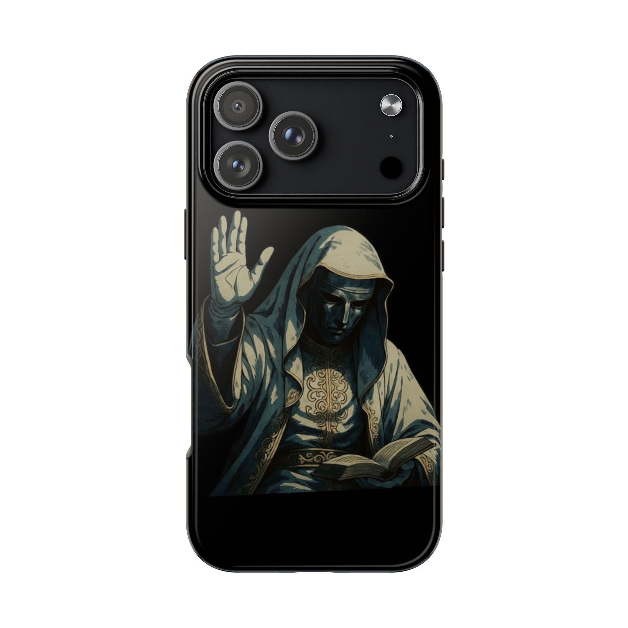 Hooded Figure Phone Case | Dark Mystic Design with Protective Shell