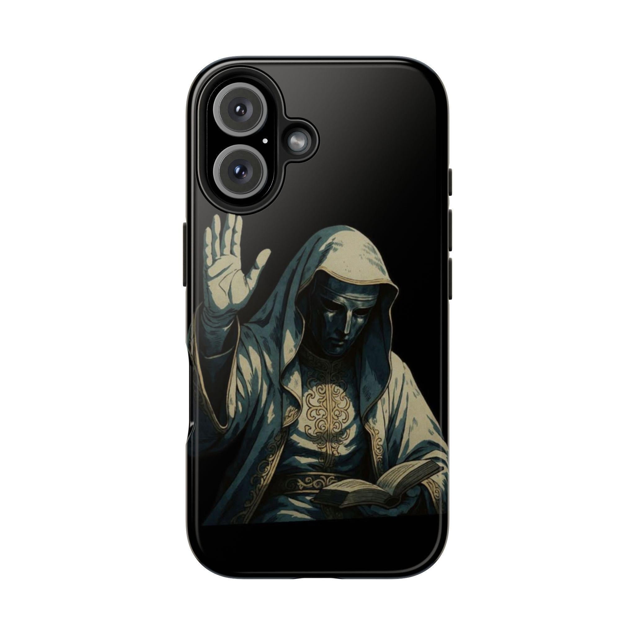 Hooded Figure Phone Case | Dark Mystic Design with Protective Shell