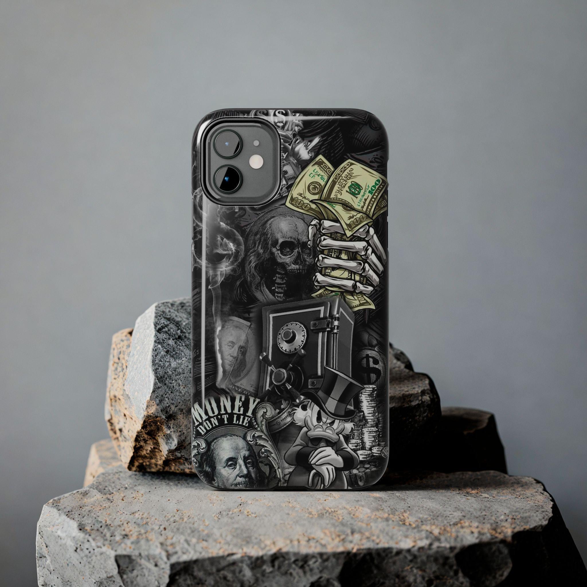 Money Skull Collage Tough Phone Case with Glossy Finish