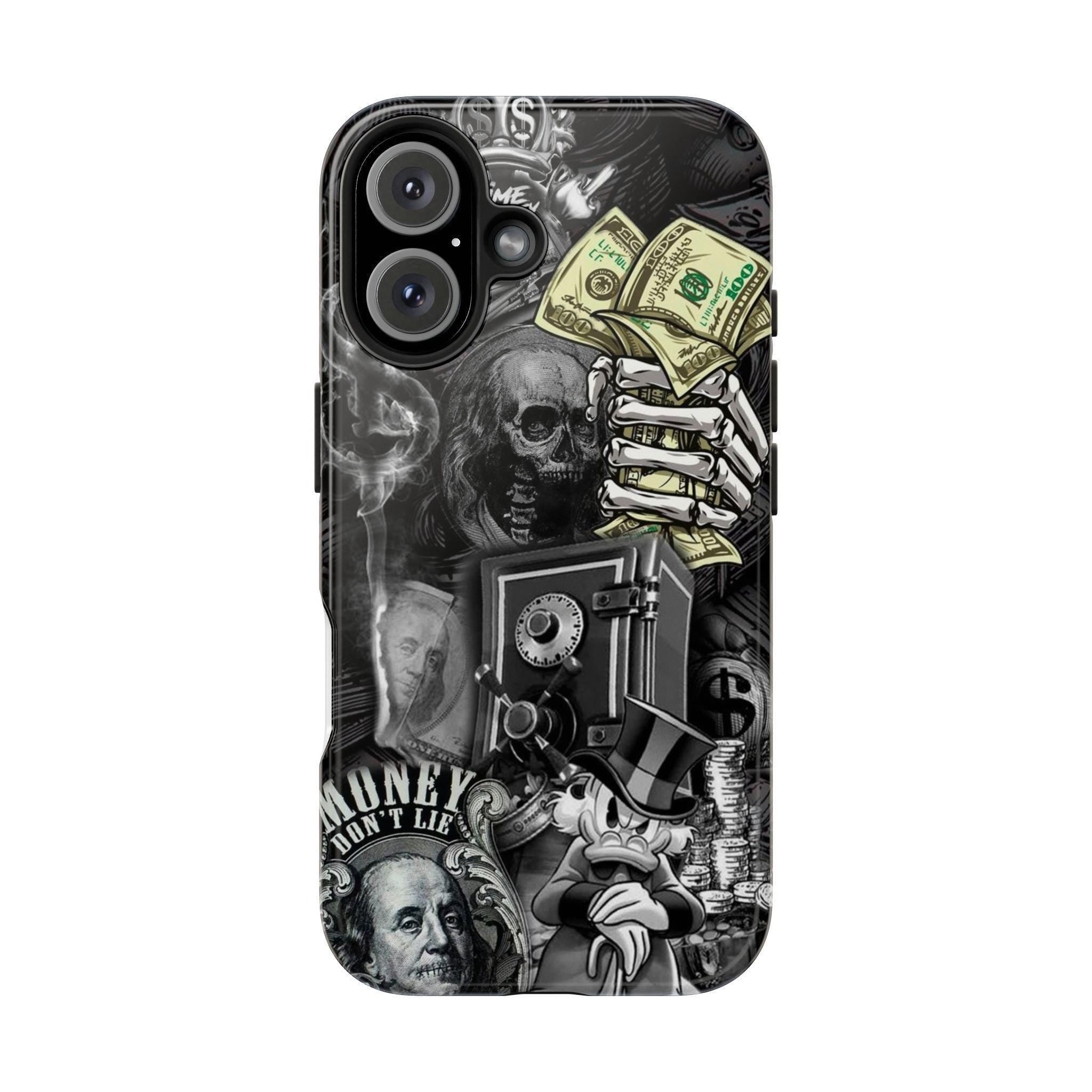 Money Skull Collage Tough Phone Case with Glossy Finish