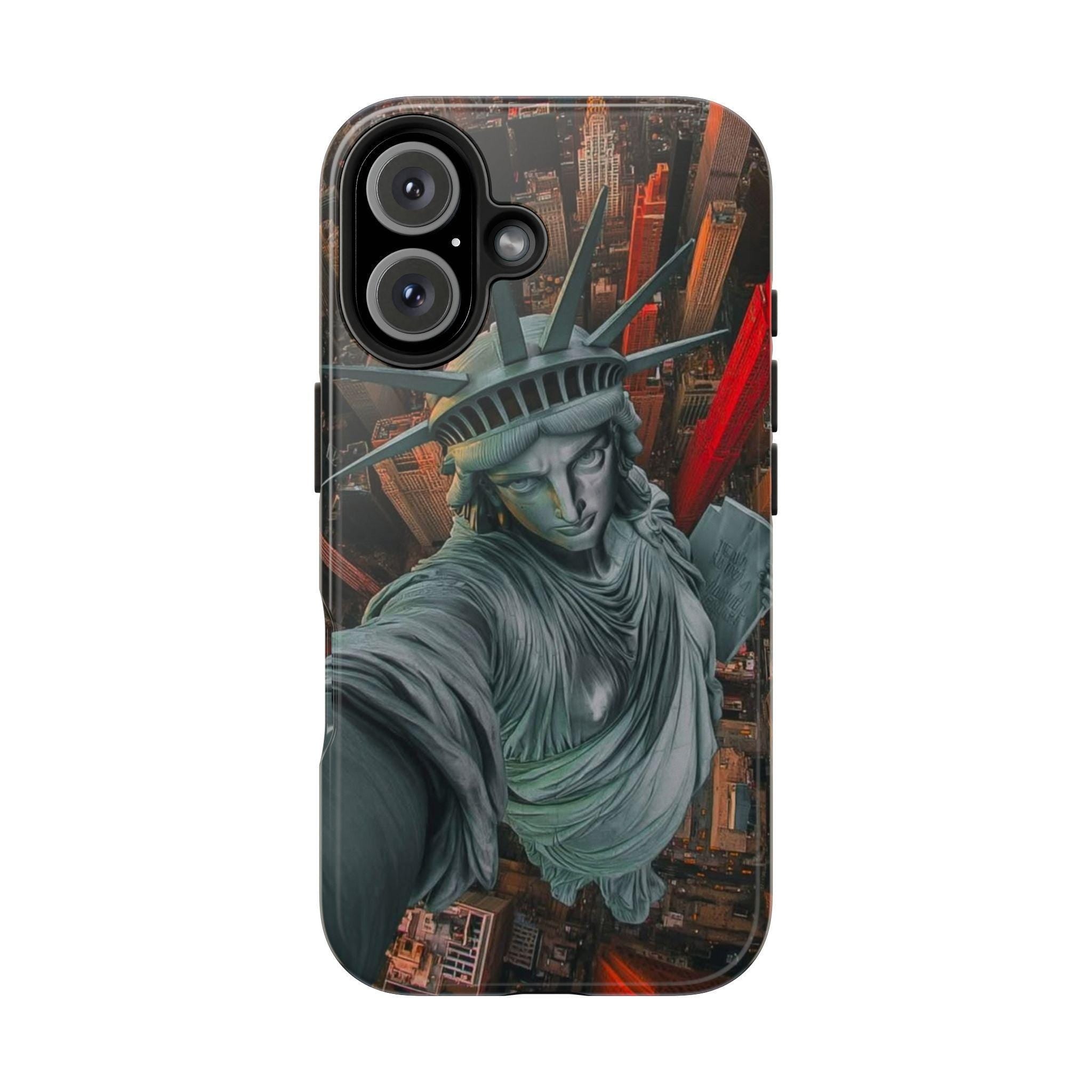 NYC Phone Case with Statue of Liberty Design, Tough Protective Cover