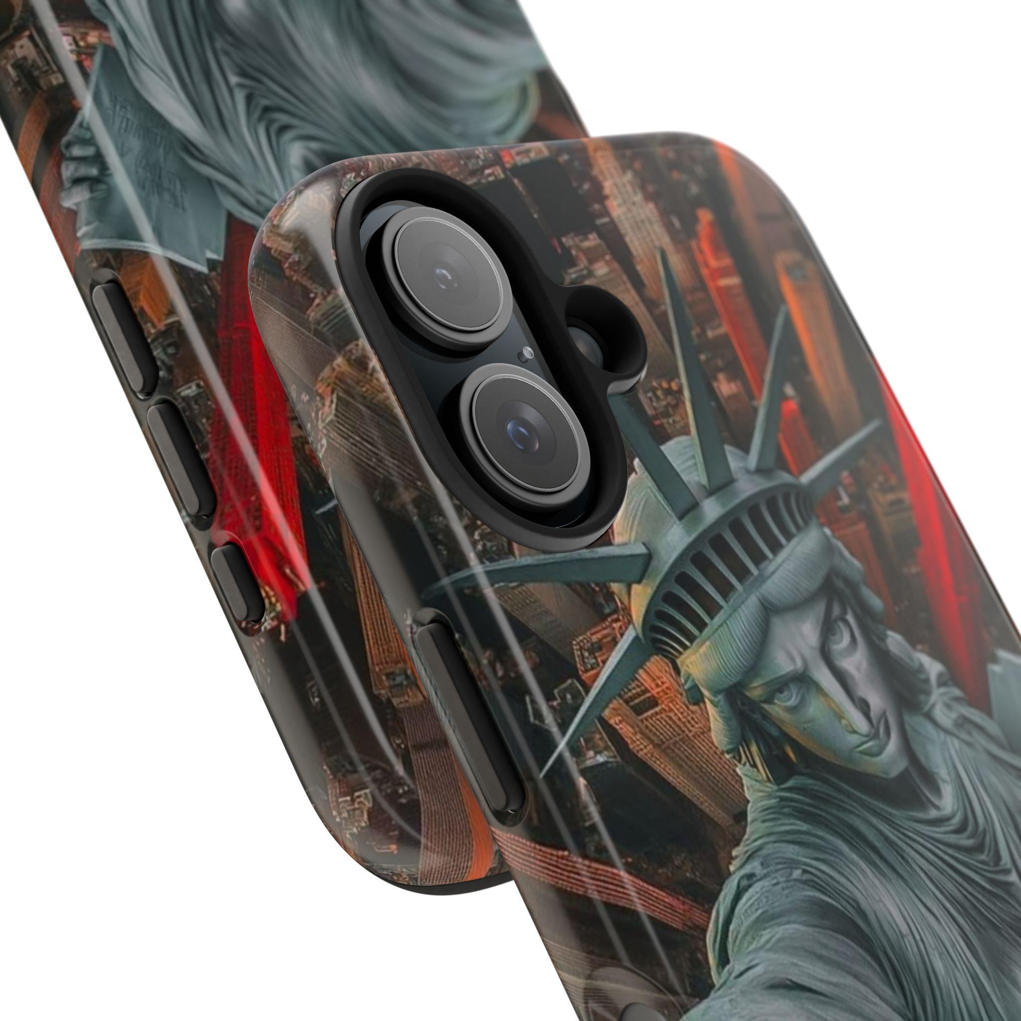 NYC Phone Case with Statue of Liberty Design, Tough Protective Cover