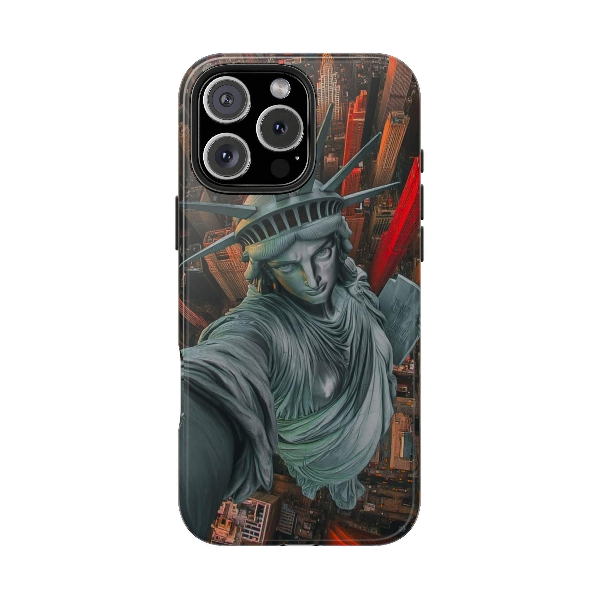 NYC Phone Case with Statue of Liberty Design, Tough Protective Cover