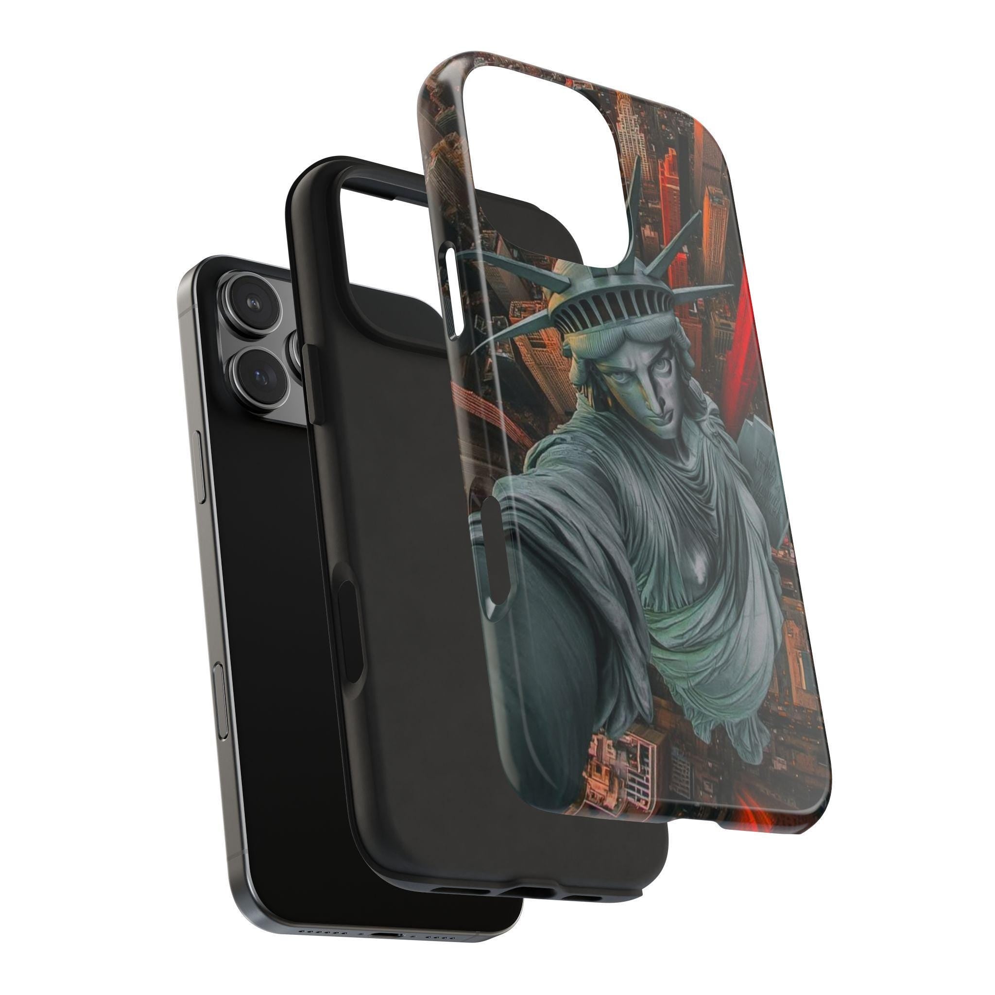 NYC Phone Case with Statue of Liberty Design, Tough Protective Cover