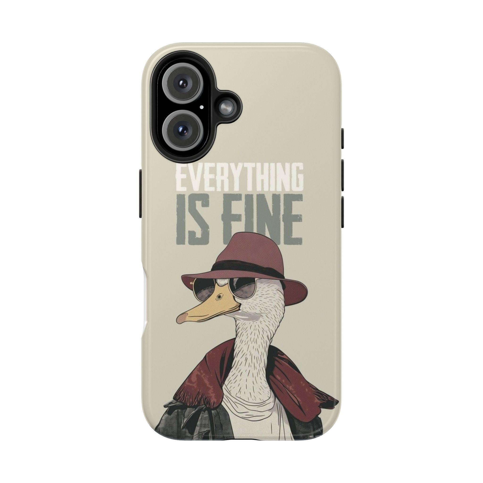 Duck Phone Case with Funny 'Is Fine' Illustration | Tough Protection