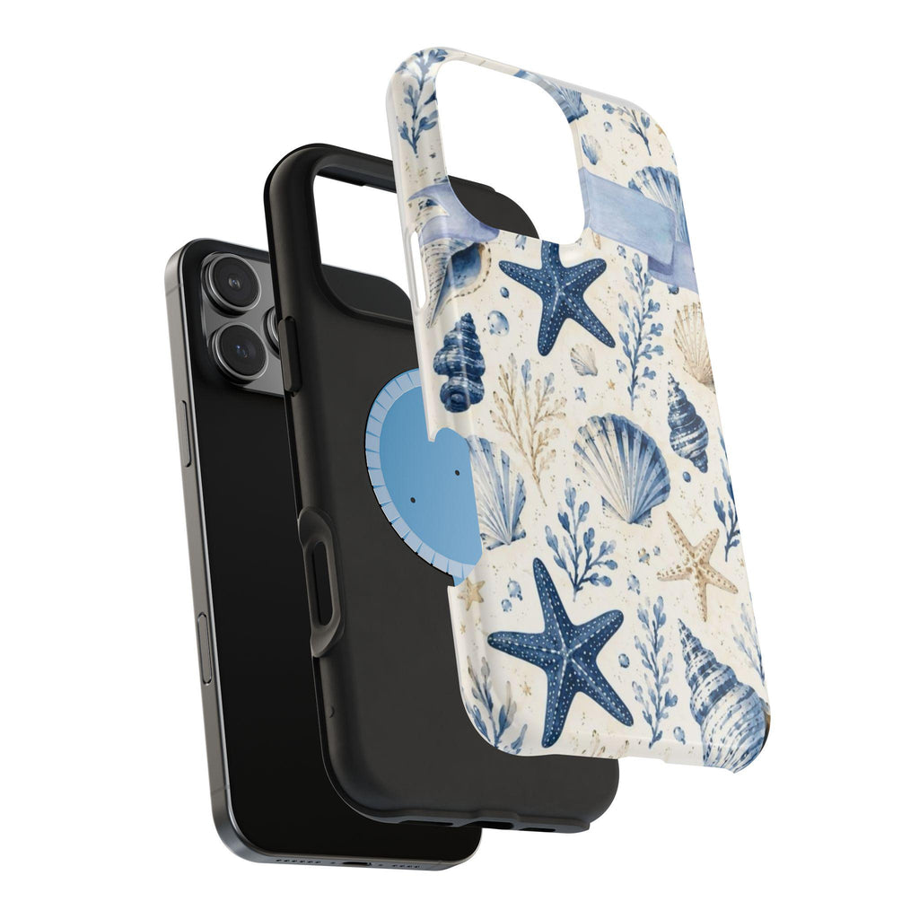 Blue Seashells Starfish Phone Case | Magnetic Impact-Resistant Case