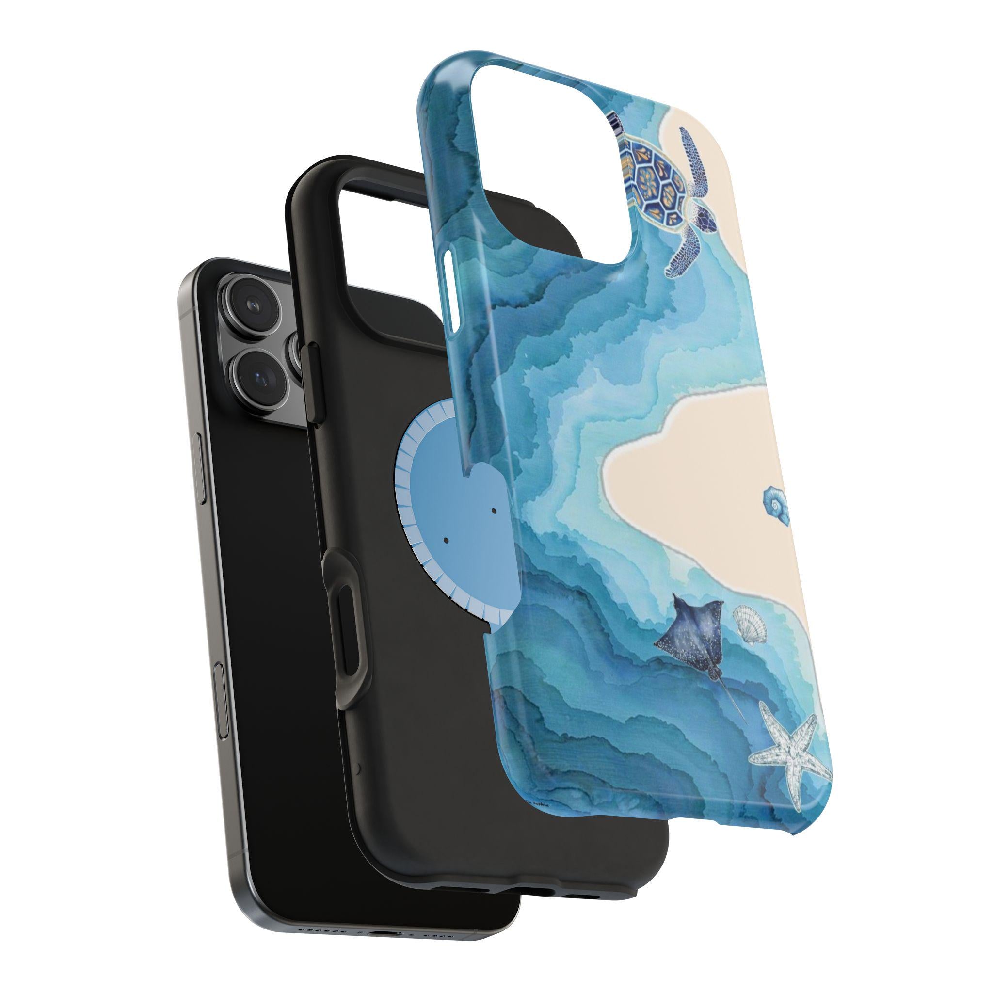 Ocean Watercolor Sea Life phone case | iPhone magnetic impact-resistant case