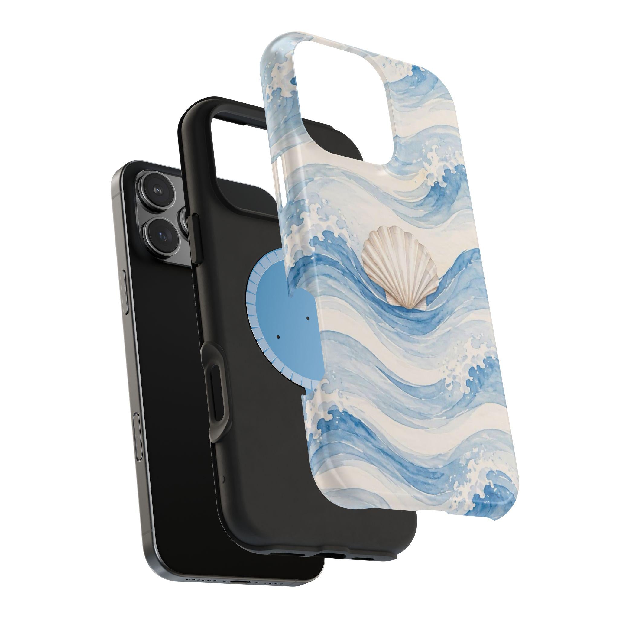 Seashell Waves Phone Case | Magnetic Impact-Resistant Case