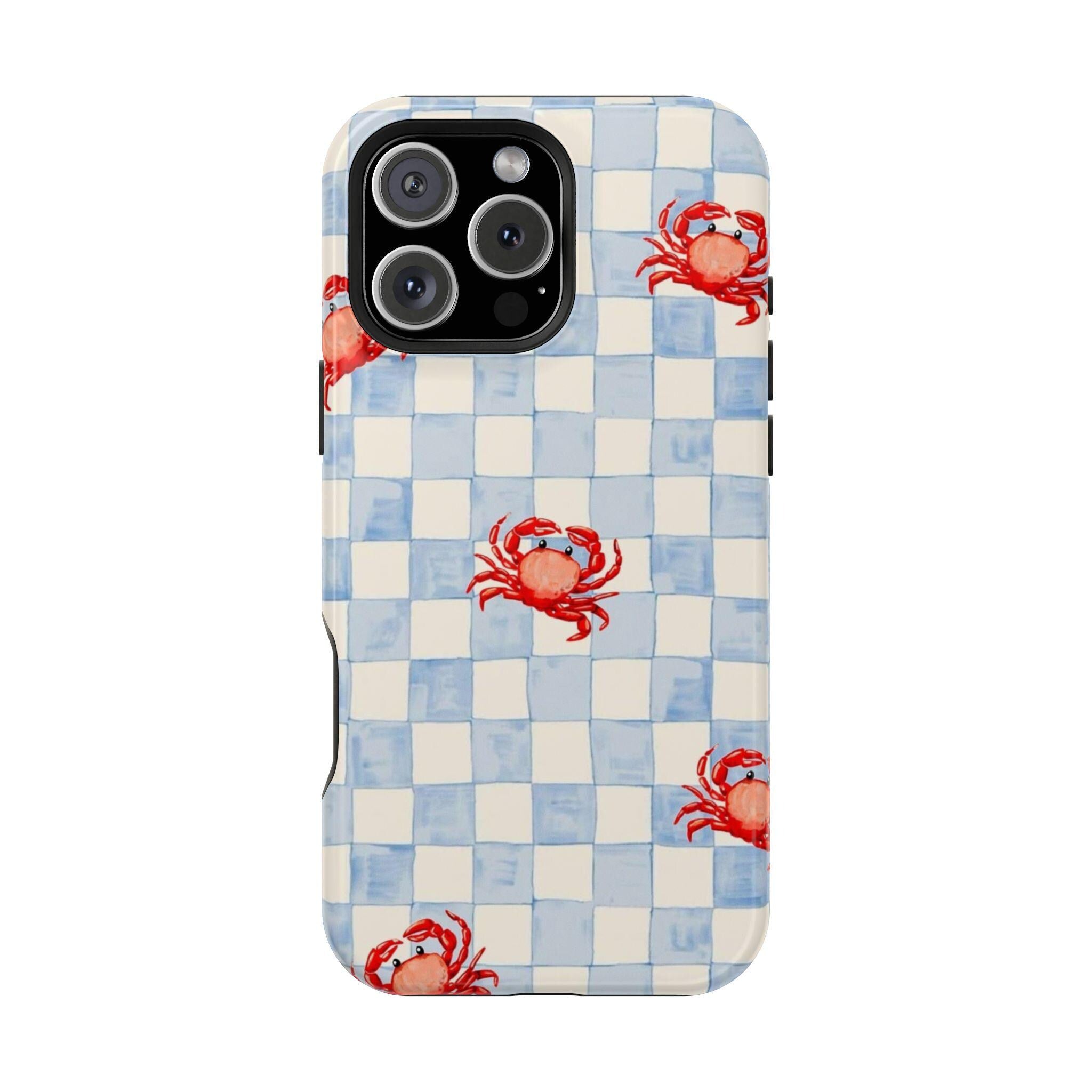 Red Crab Checkerboard Phone Case | Magnetic Impact-Resistant Case