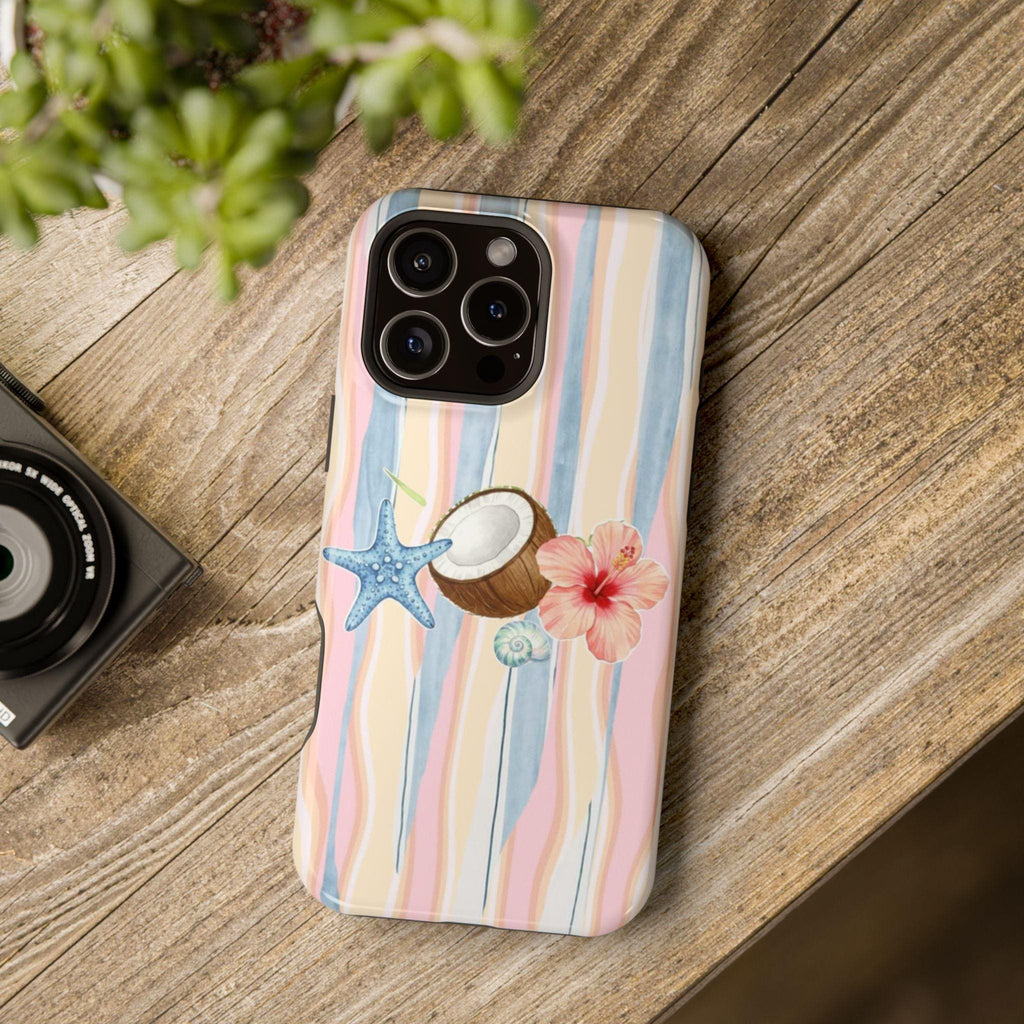 Tropical Coconut Hibiscus Phone Case | Magnetic Impact-Resistant Case